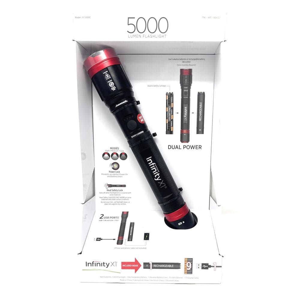 Lanterna Infinity X1 Dual Power Recarregável 5000LM