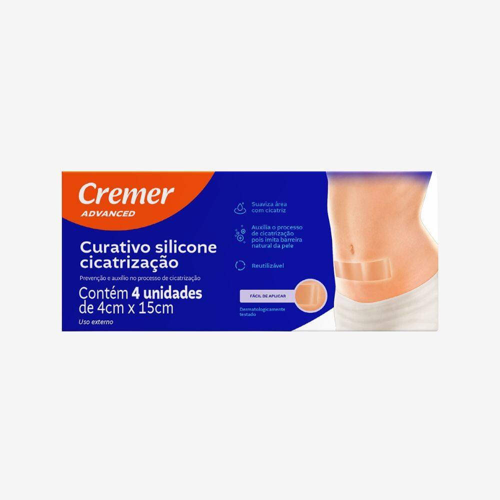 Curativo Cremer Advanced Silicone Cicatrização 4cm x 15cm com 4 Unidades