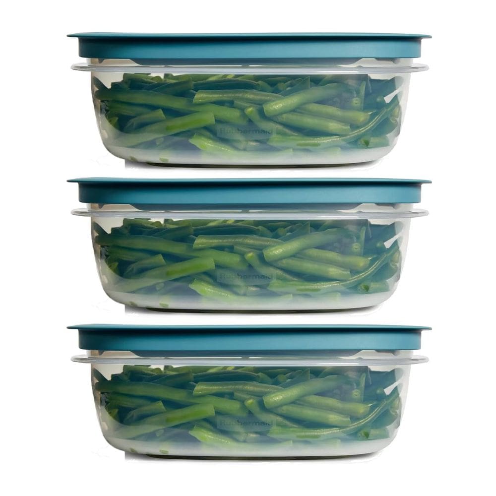 Recipientes de armazenamento de alimentos Rubbermaid Easy Find Lids 9 xícaras x3