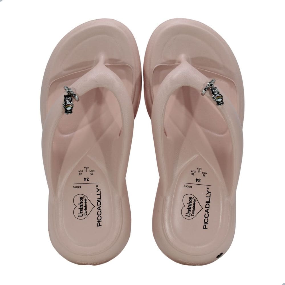 Chinelo Piccadilly Marshmallow Ursinhos Carinhosos Rose