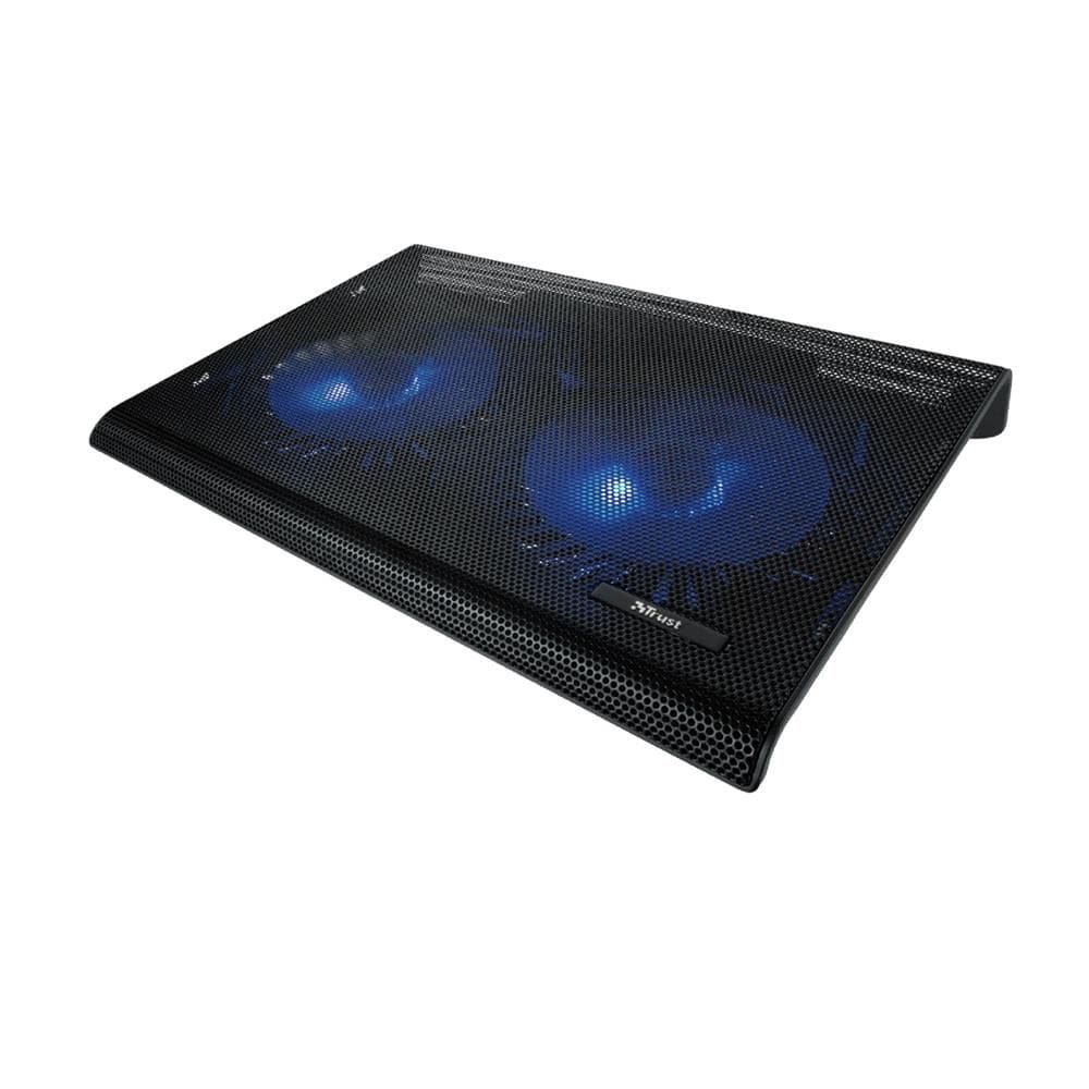 Base Cooler para Notebook Trust Stand, Com 2 Ventoinhas, UBS, Laptop 17,3" LED Azul, Preto