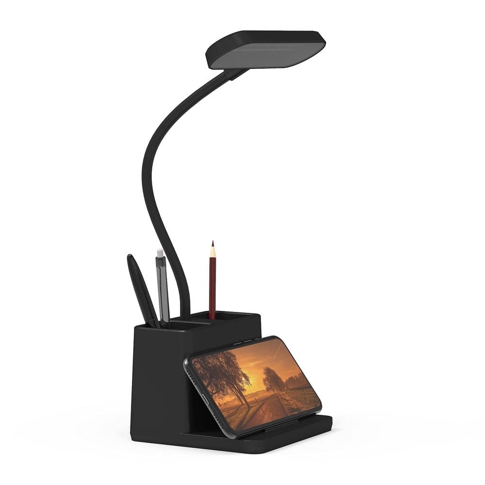 Lâmpada de mesa LED AXX para escritório doméstico, recarregável, preta
