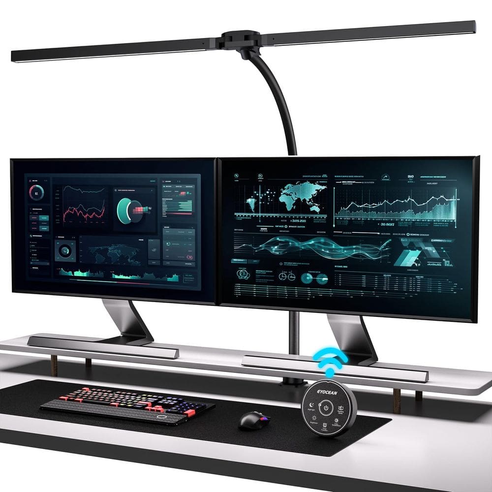 Lâmpada de mesa EYOCEAN 31.5 LED com braçadeira, controle de gestos de 24W