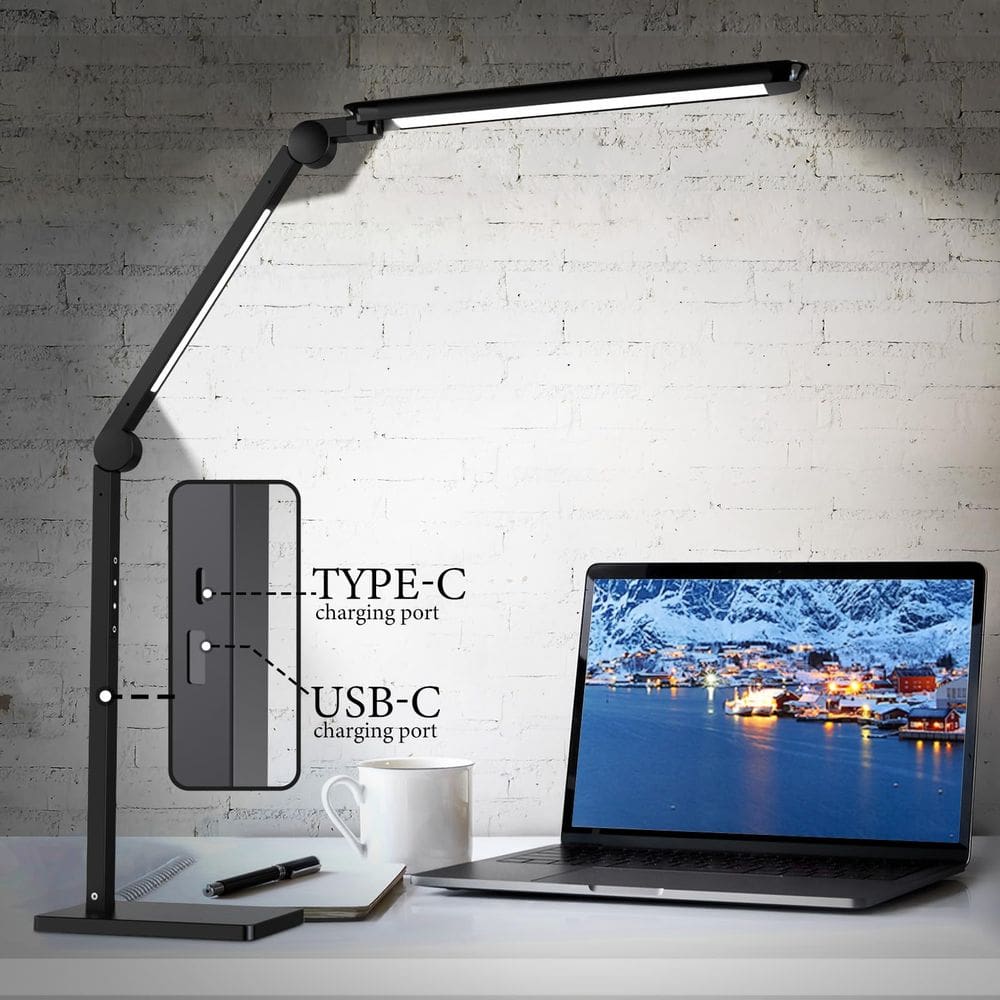Lâmpada de mesa LED BZTA Creative Touch Reading Light 15W preta