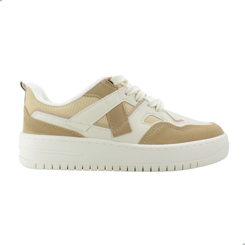 Tênis Feminino Vizzano Pelica Camurça Branco Off Natural Bege
