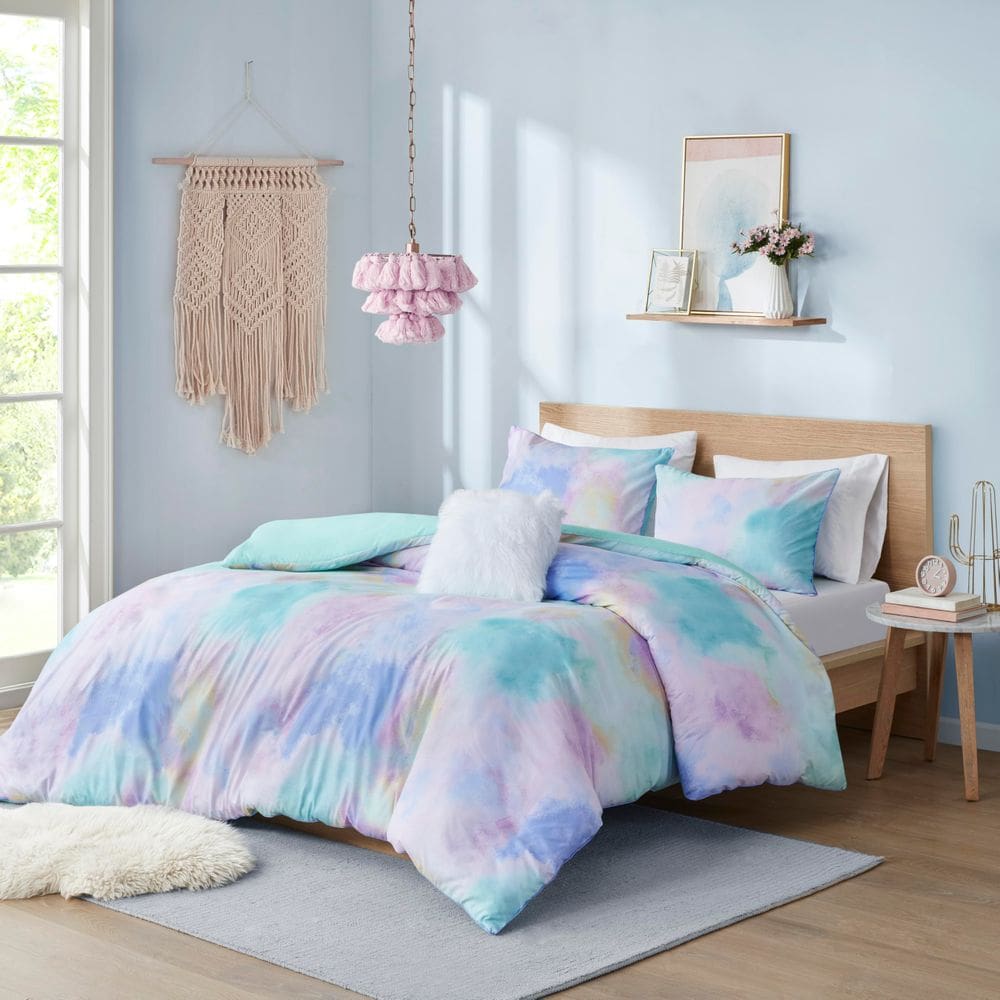 Conjunto de edredom Intelligent Design Cassiopeia Twin Pink/Blue