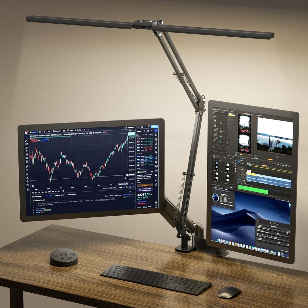 Lâmpada de mesa SKYLEO LED 24W 2400LM Ultra Bright com braçadeira preta