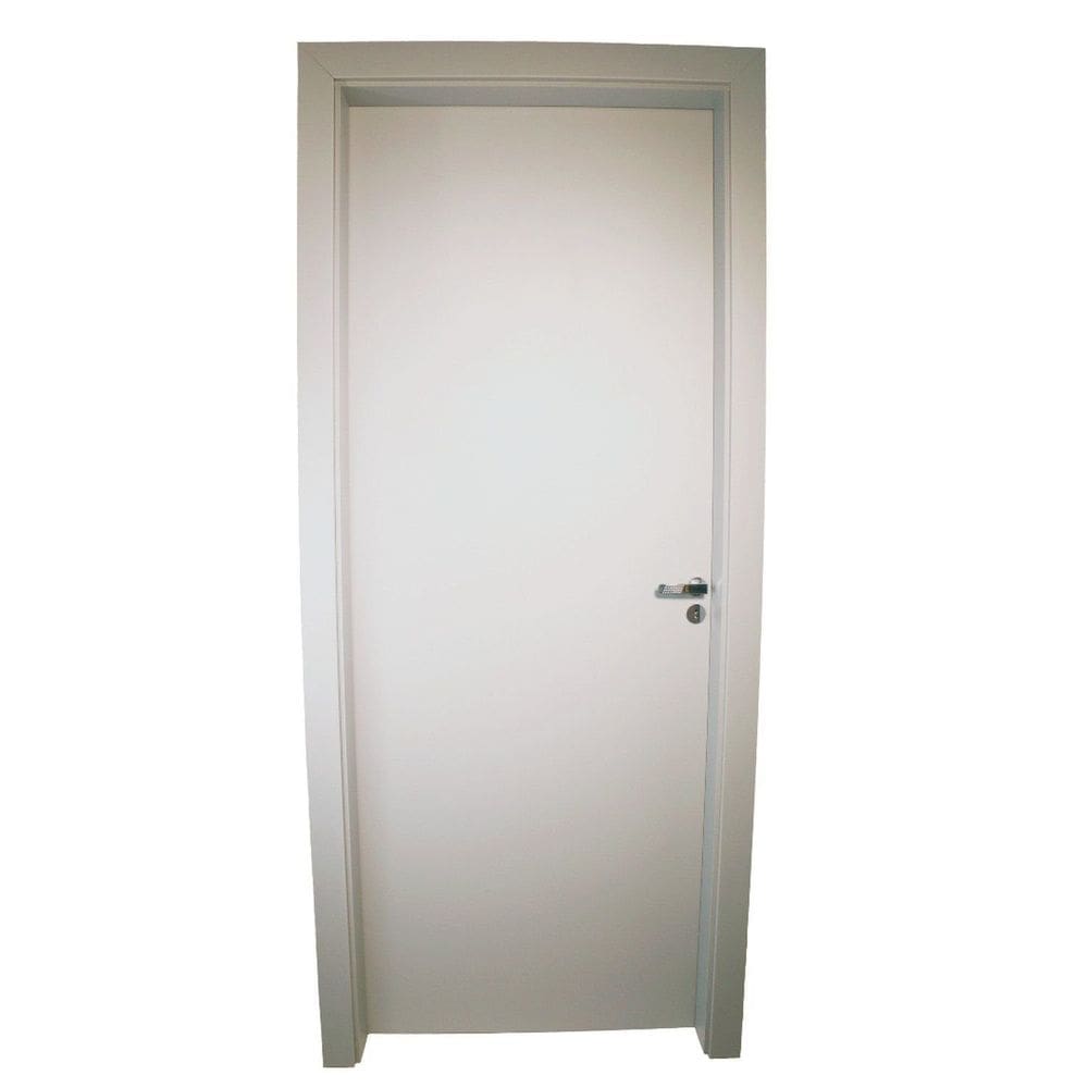 Kit Porta de Madeira Completa 213x64cm Batente 16cm Lado Esquerda Cinza