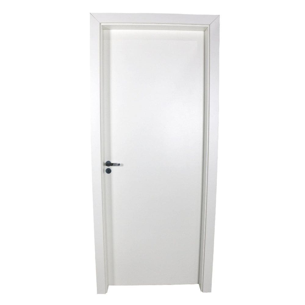 Kit Porta de Madeira Completa 213x94cm Batente 12cm Lado Esquerda Branco