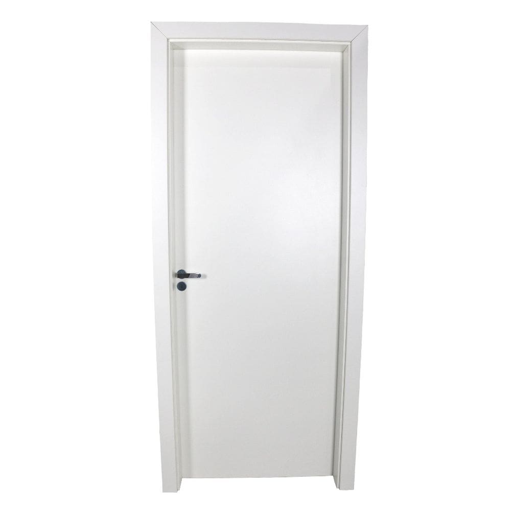 Kit Porta de Madeira Completa 213x94cm Batente 16cm Lado Direito Branco