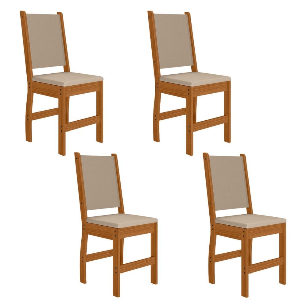 Kit 4 Cadeiras para Cozinha Clara Freijó/Savana