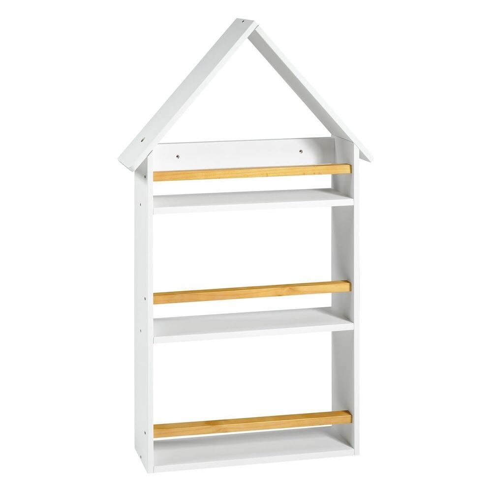 Prateleira Casinha 106x68x10cm Infantil Branco/Amêndoa
