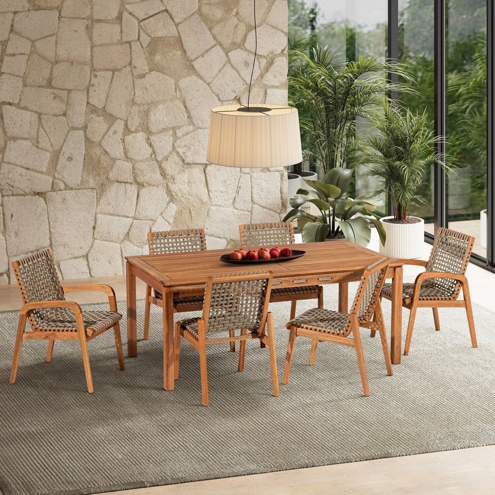 Conjunto 2 Cadeiras em Madeira Linha Traço Corda Stain Jatobá/Rami