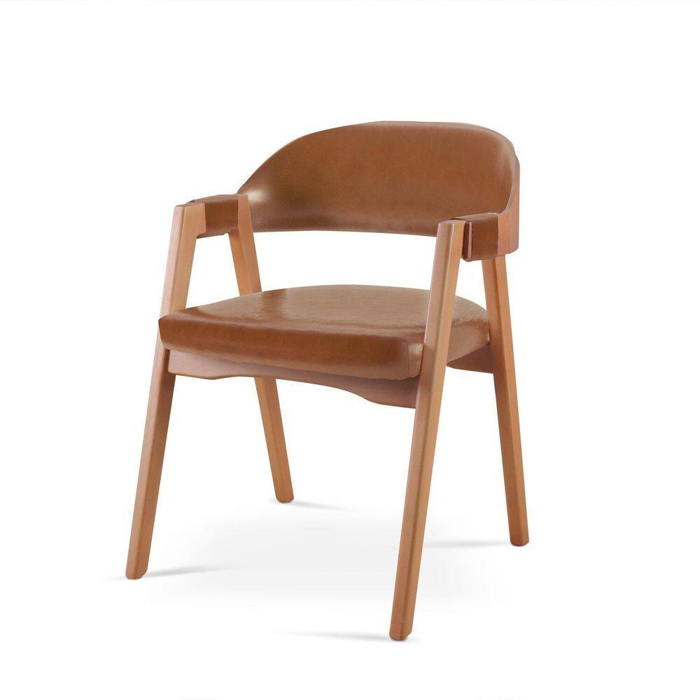 Cadeira para Mesa de Jantar Encosto Curvo Gaia Caramelo