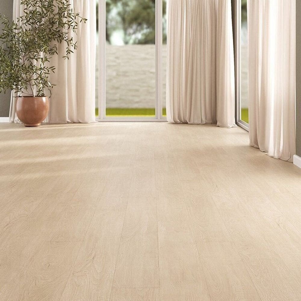 Kit com 50m² Piso Vinílico em Régua 17,78cm X 2mm X 1,21m Sofisticato Ruffino Baunilha