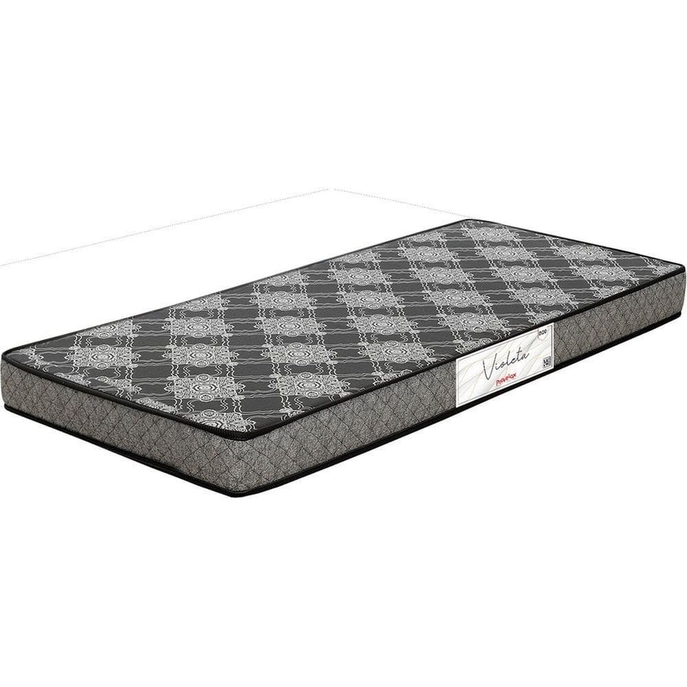 Colchão Espuma Solteiro 12x88x188 Cm Violeta/Preto
