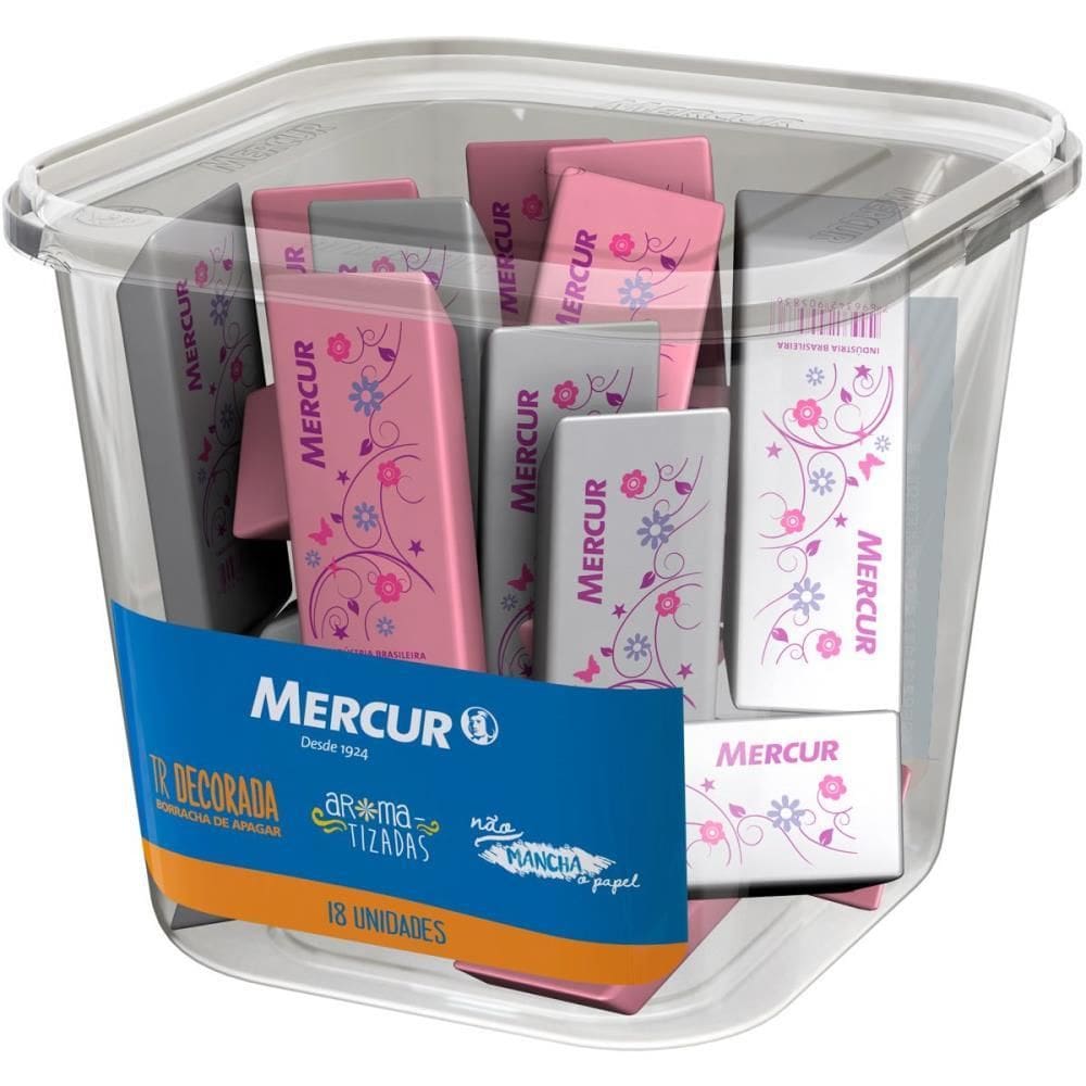 Borracha Decorada Rosa e Branca 18 un - Mercur