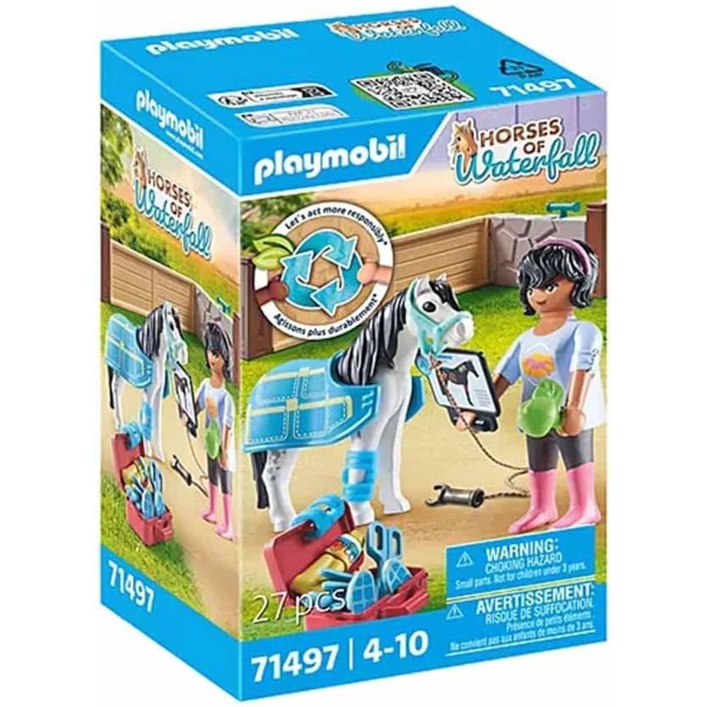 Playmobil Horses Off Waterfall - Terapeuta De Cavalos 71497