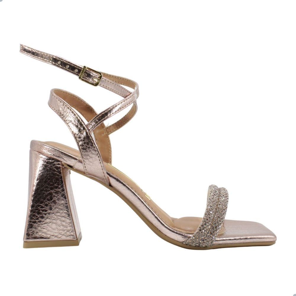 Sandália Feminina Vizzano Metal Floa Dubai Ouro Rosado