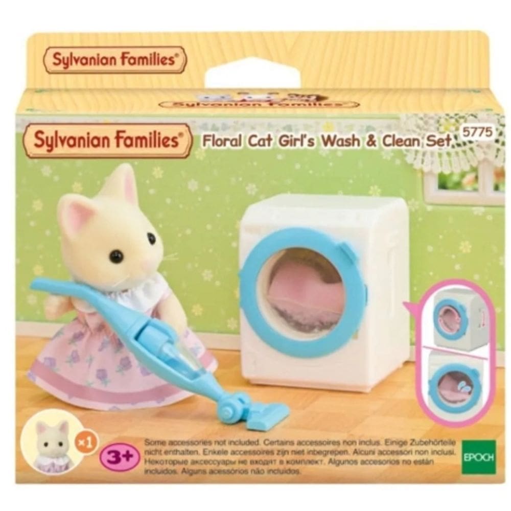 Sylvanian Families - Conjunto Lavagem E Limpeza - Menina Gato Primavera