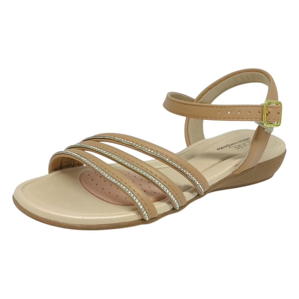 Sandália Feminina Anabela Ultra Conforto Brilho Modare