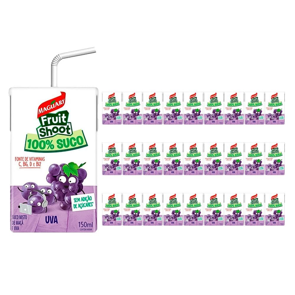 Suco de Uva Maguary 100% Fruit Shoot 150ml 27 Unidades