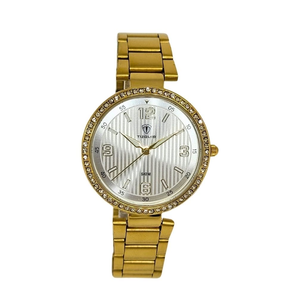 Relógio Feminino Relógio Tuguir Analógico TG184 Dourado e Branco