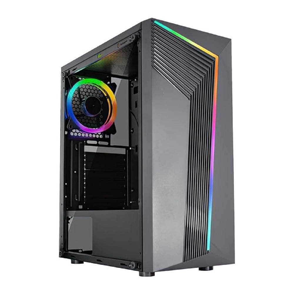 Gabinete Gamer K-MEX CG-XXAA, RGB, Mid Tower, Vidro Temperado, ATX, mATX, ITX, Preto