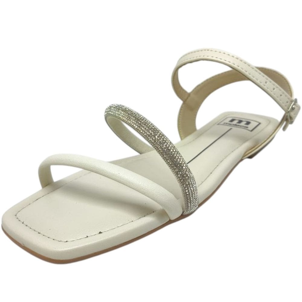 Sandalia Feminina Rasteira Brilho Casual Conforto Moleca