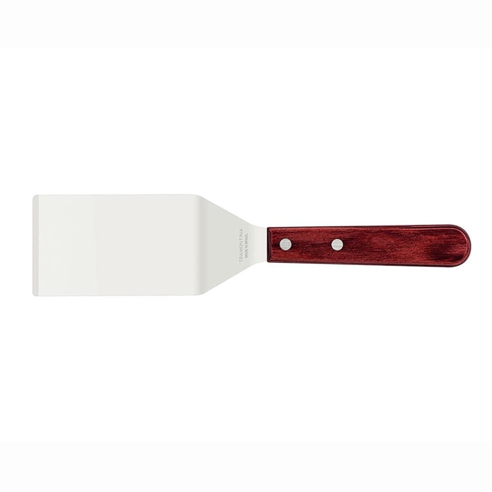 Espátula Fritura Para Chapa Lâmina Inox Cabo Madeira Polywood Vermelho 4\" - Tramontina 21165174