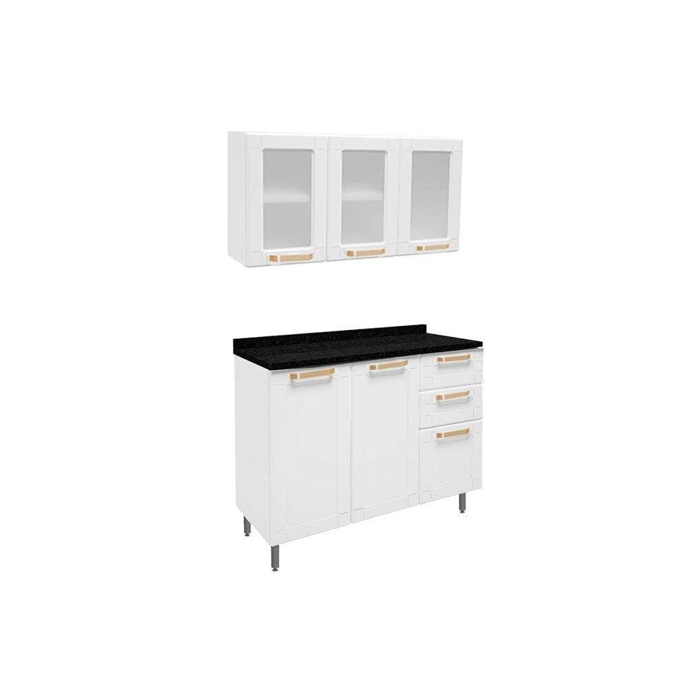 Cozinha Completa Colors 2 Peças (1Aéreo+1Balcão) C2P18 Branco - Bertolini