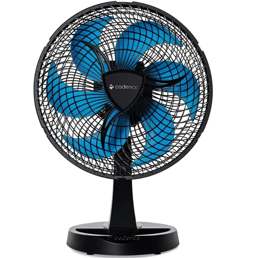 Ventilador de Mesa 30cm Cadence 50W 3 Velocidades Preto Azul 127V