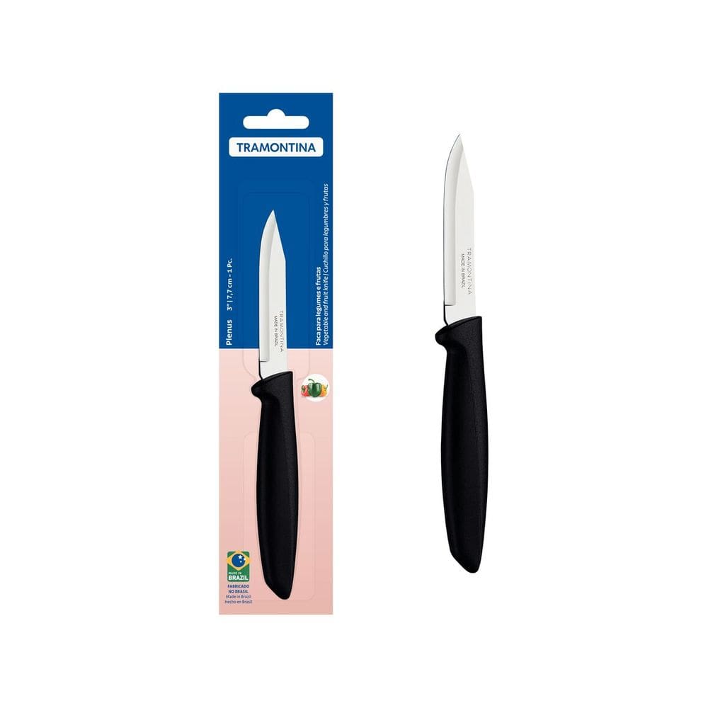 Faca P/ Legumes e Frutas Preta Tramontina Plenus Aço Inox