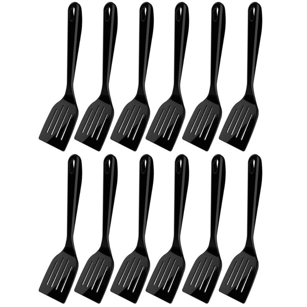 Kit 12 Espátulas Culinárias de Nylon 31,5cm Pretas Crippa Lanchonete Restaurante