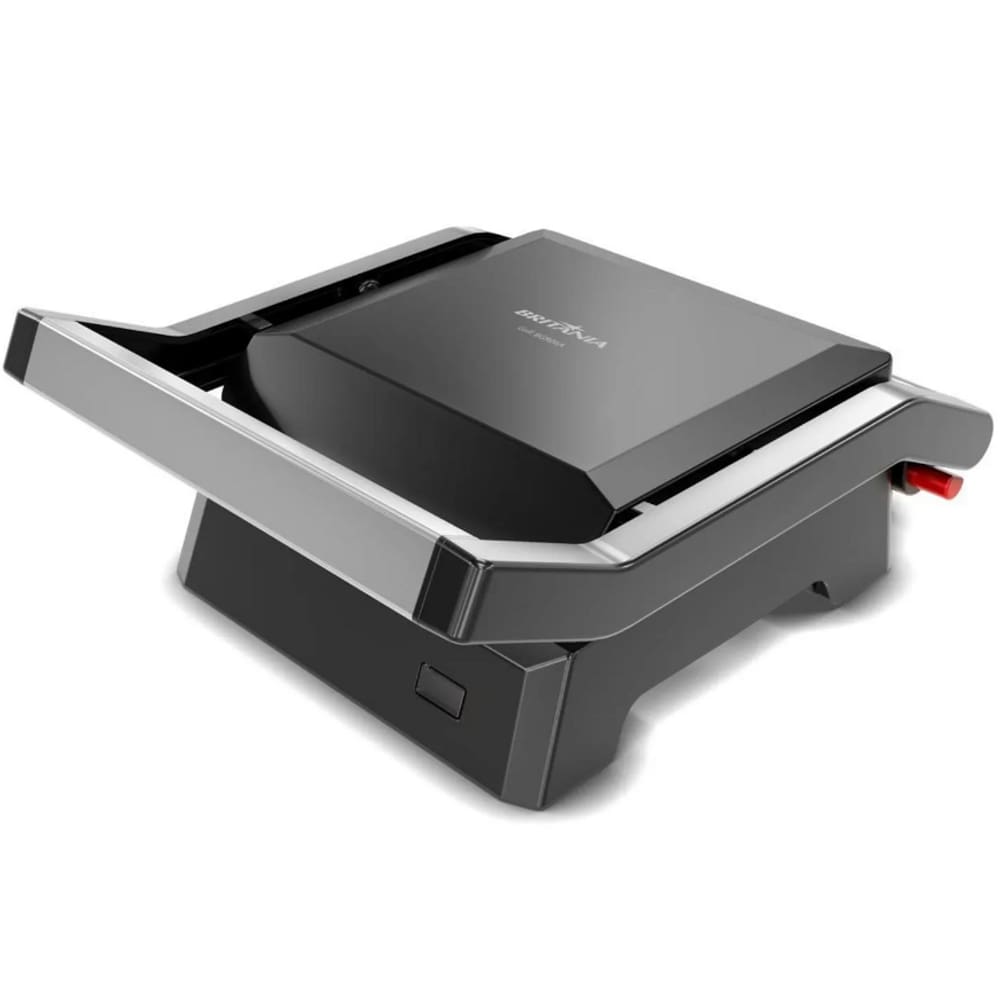 Grill Sanducheira Britania 520W Placas Onduladas Antiaderente Luxx Black 127V