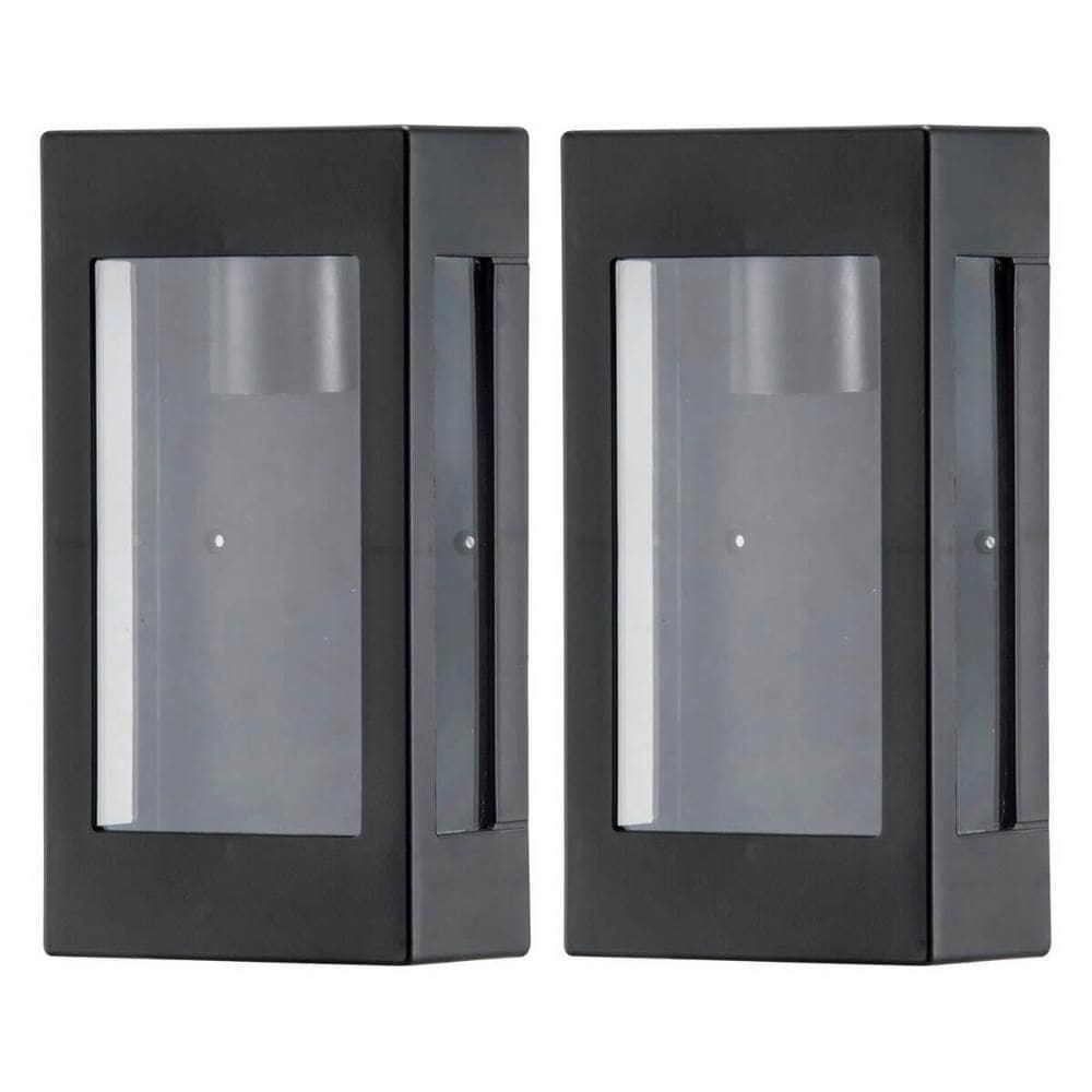 Kit 2 Arandelas Externas Prime Pretas Luminárias de Parede Bivolt Jardim Fachada Dital