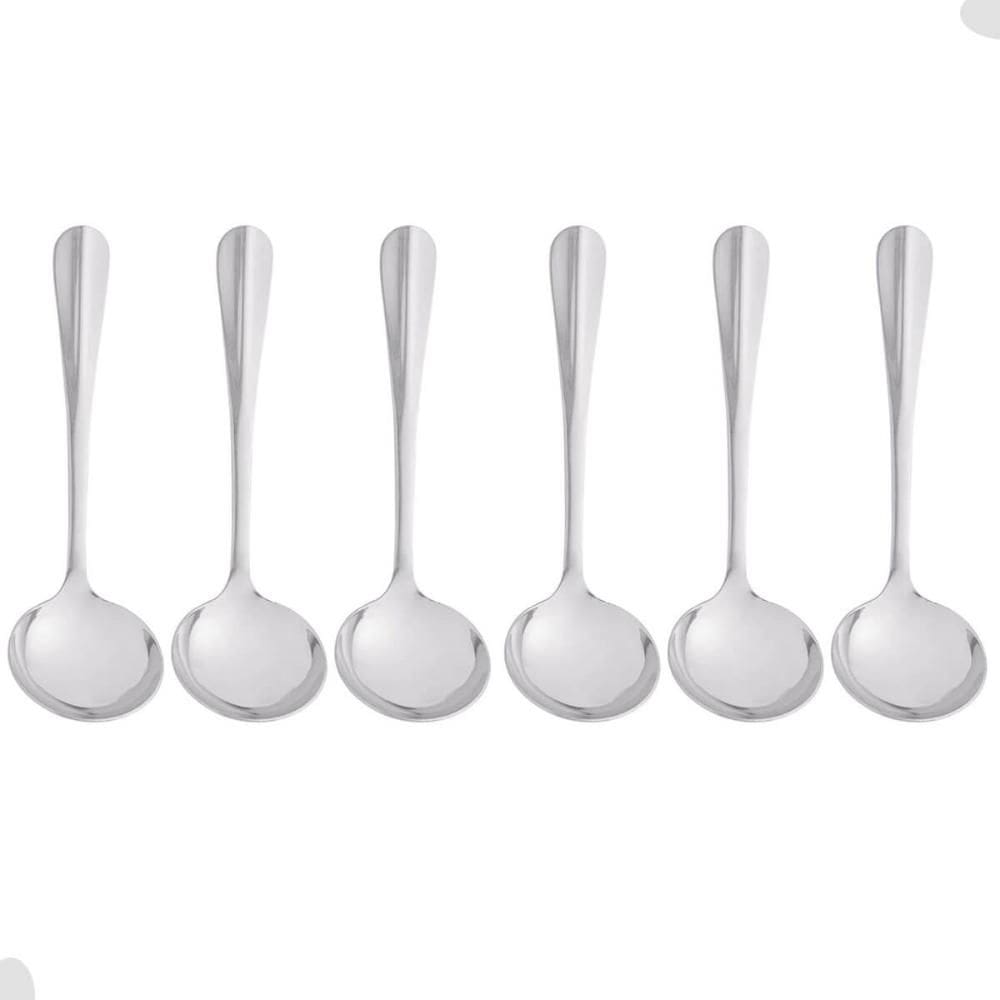 6 Conchas Aço Inox Positano 20cm Servir Molhos Caldas Doces e Sopas Lyor