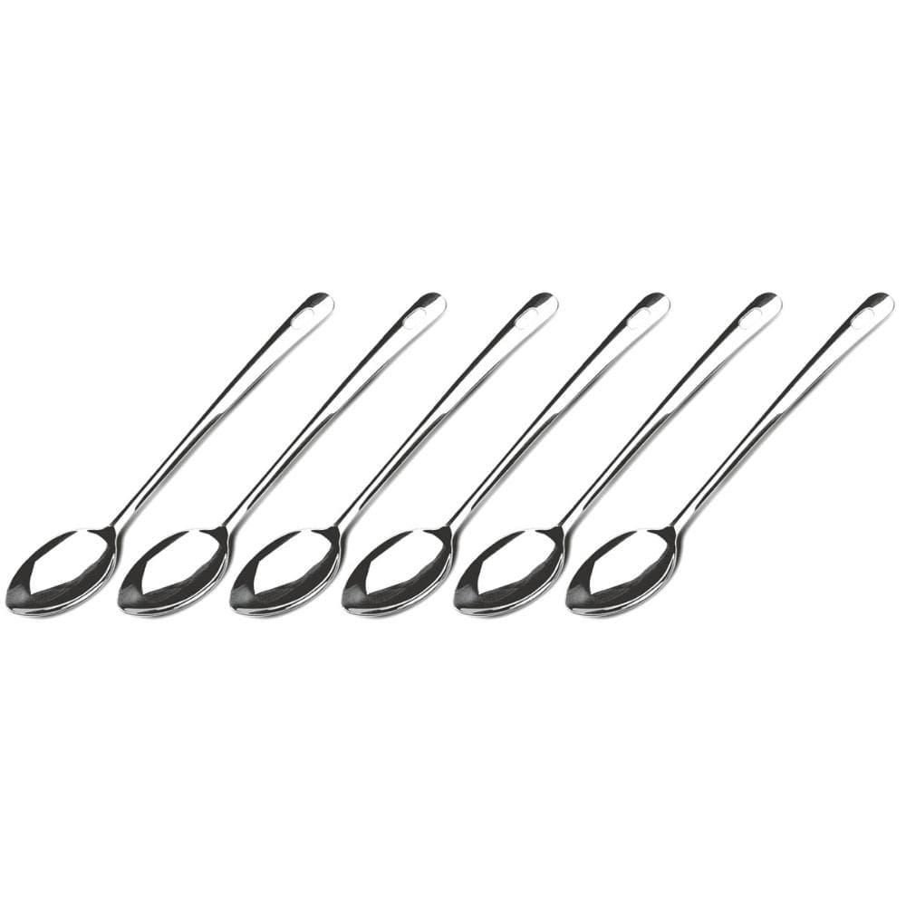 Kit 6 Colheres Arroz Inox Grandes Lisas 35cm Profissional Restaurante Brinox Suprema