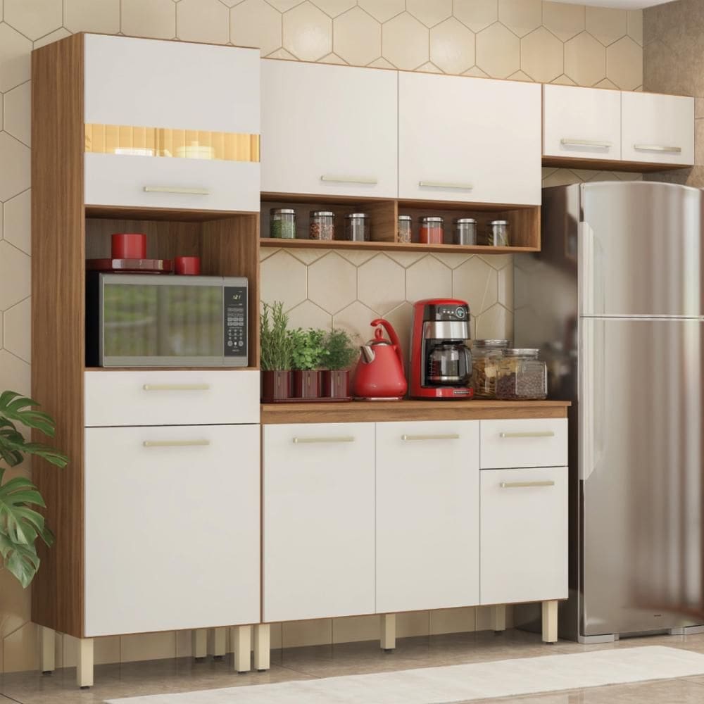 Armário de Cozinha Compacta 3 Peças com Balcão Laos