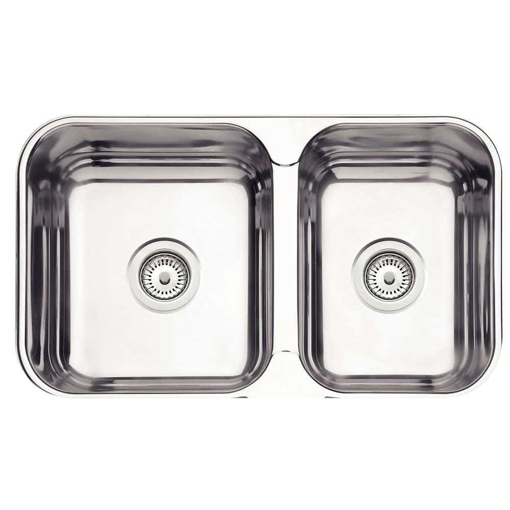 Cuba de Embutir/Sobrepor Tramontina Isis 2C 34-28 BS 69x40cm em Aço Inox Polido com 2 Cubas