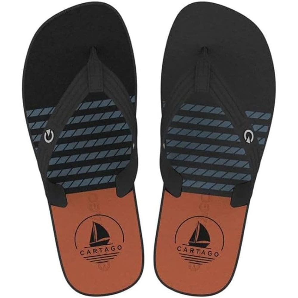 Chinelo Cartago Atlanta II, Preto Azul Laranja(Preto Azul Laranja,38)