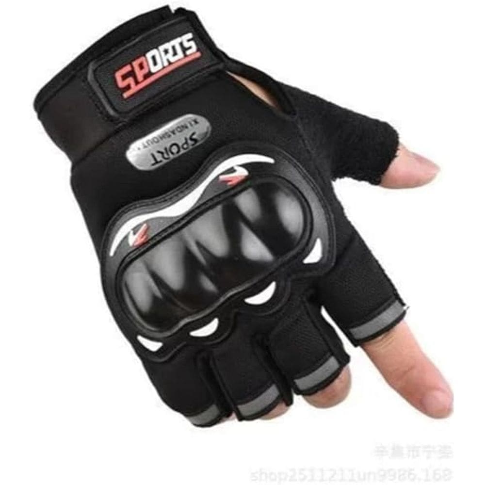 Luvas Meia-Dedo para Moto Masculino, Corrida de Verão, Cross-Country, Anti-Queda, Respirável, Absorvido de Choque(Navy Blue)