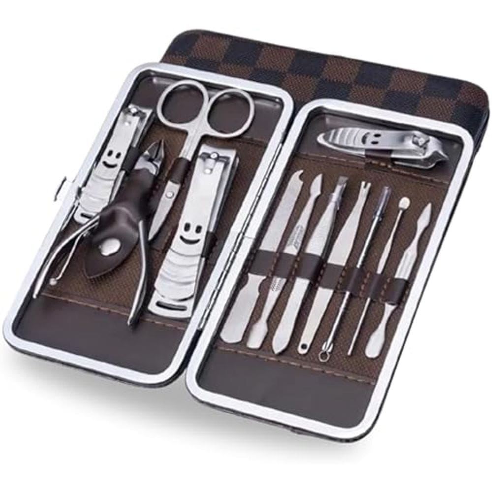Kit Manicure e Pedicure, Portátil, Estojo, Pinca, 12 Pcs(Silver)