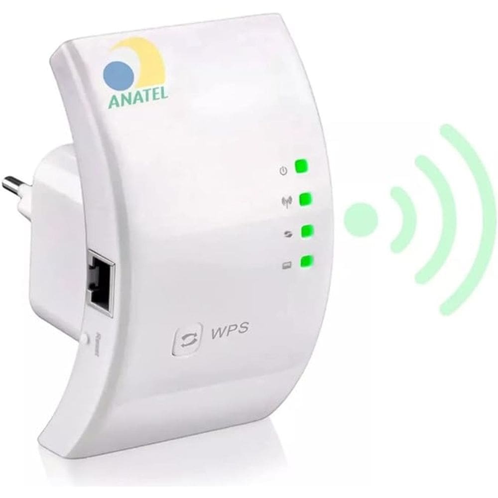 Repetidor WiFi Potente - Amplificador e Extensor de Sinal Wireless, Branco