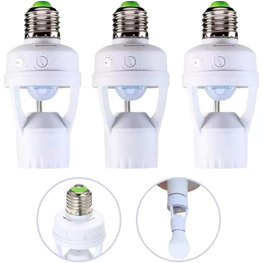 Kit 3 Sensor de Presença com Fotocélula para Soquete E27 110V/220V