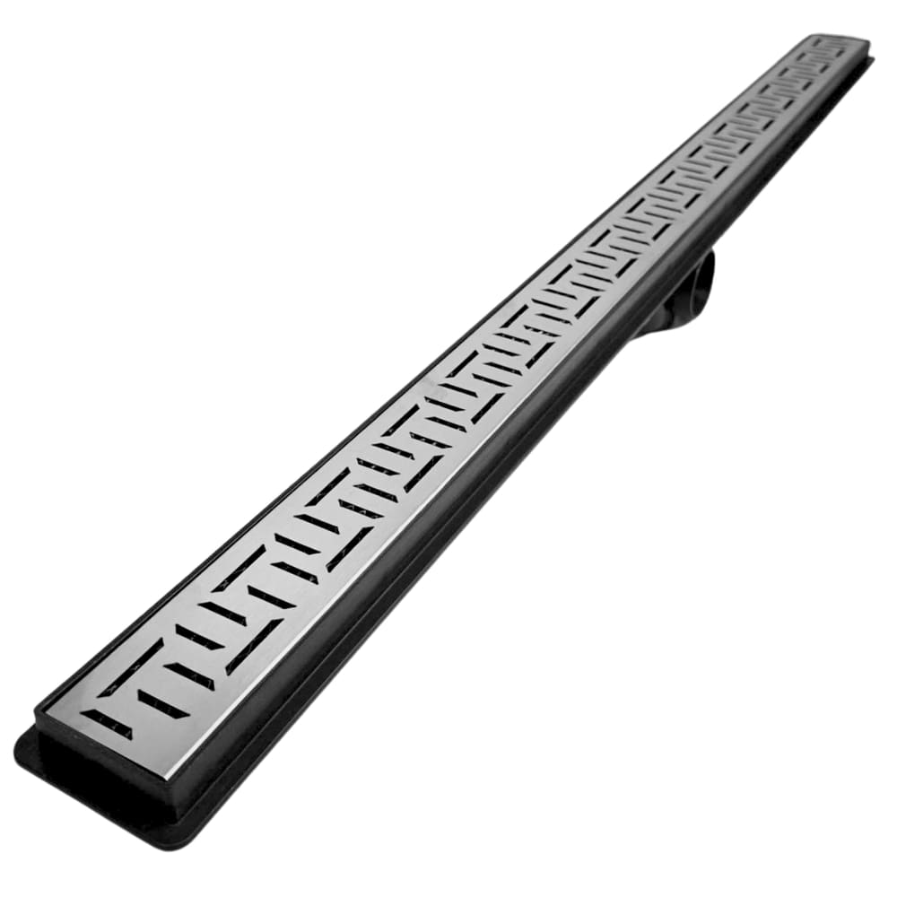 Ralo Linear Seca o Box 5x70 Banheiro Inox Oriente Coletor Preto Saídas 40mm e Tela (5cm x 70cm)