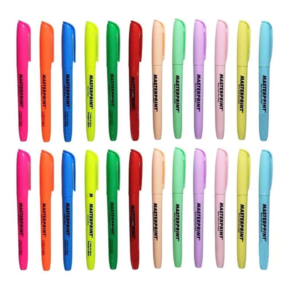 Marca Texto MP612 Neon e Pastel 24 Unidades - Masterprint