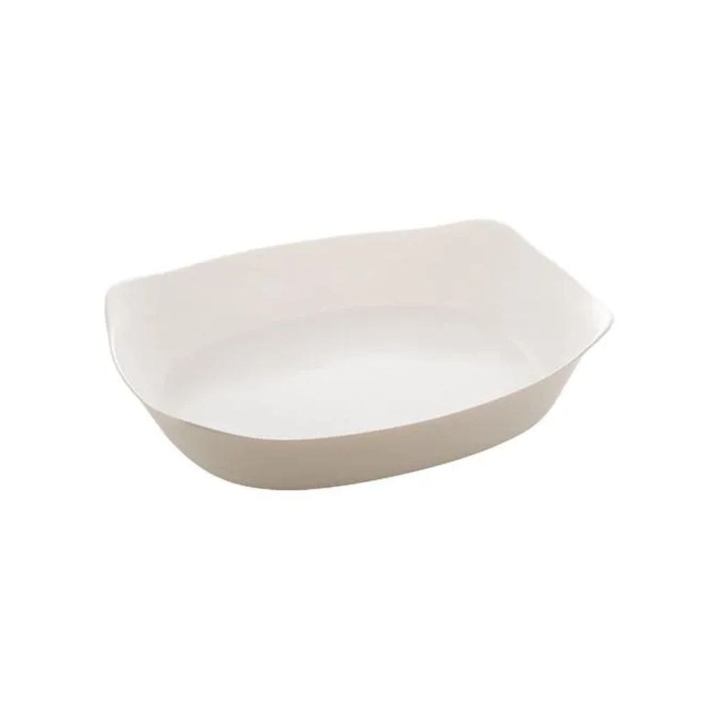 Travessa De Vidro Opalino Carine White 34X25X7,5Cm 5870