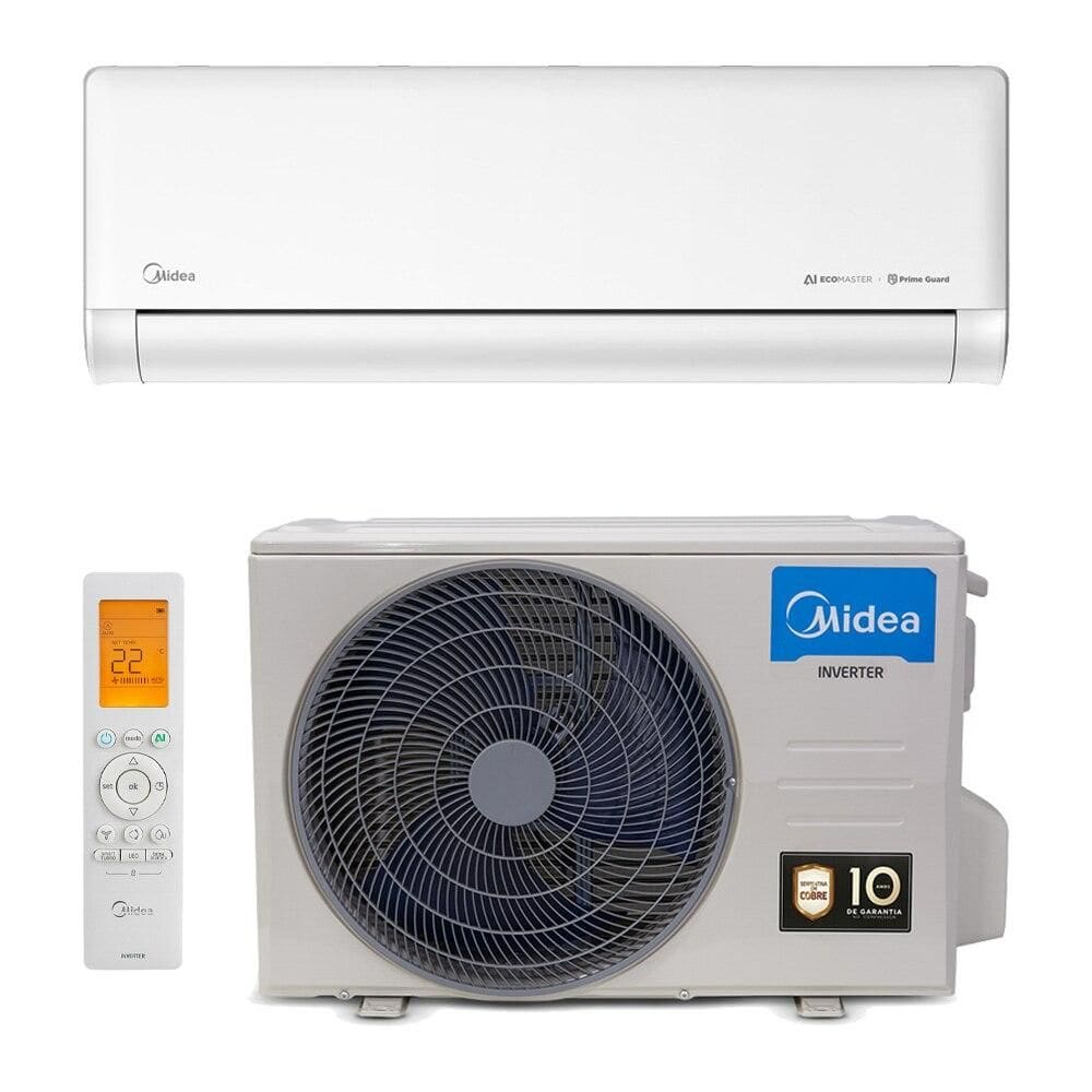 Ar-Condicionado Split Inverter 24000 BTUs Midea AI Ecomaster High Wall Quente e Frio 42EZVQA24M5/38EZVQA24M5 220V