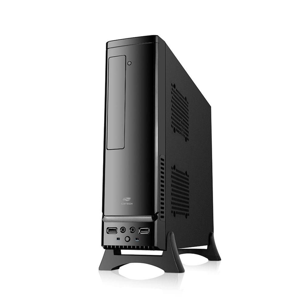 Gabinete Desktop Com Fonte 200W Slim Compacto C3Tech DT-100V2BK